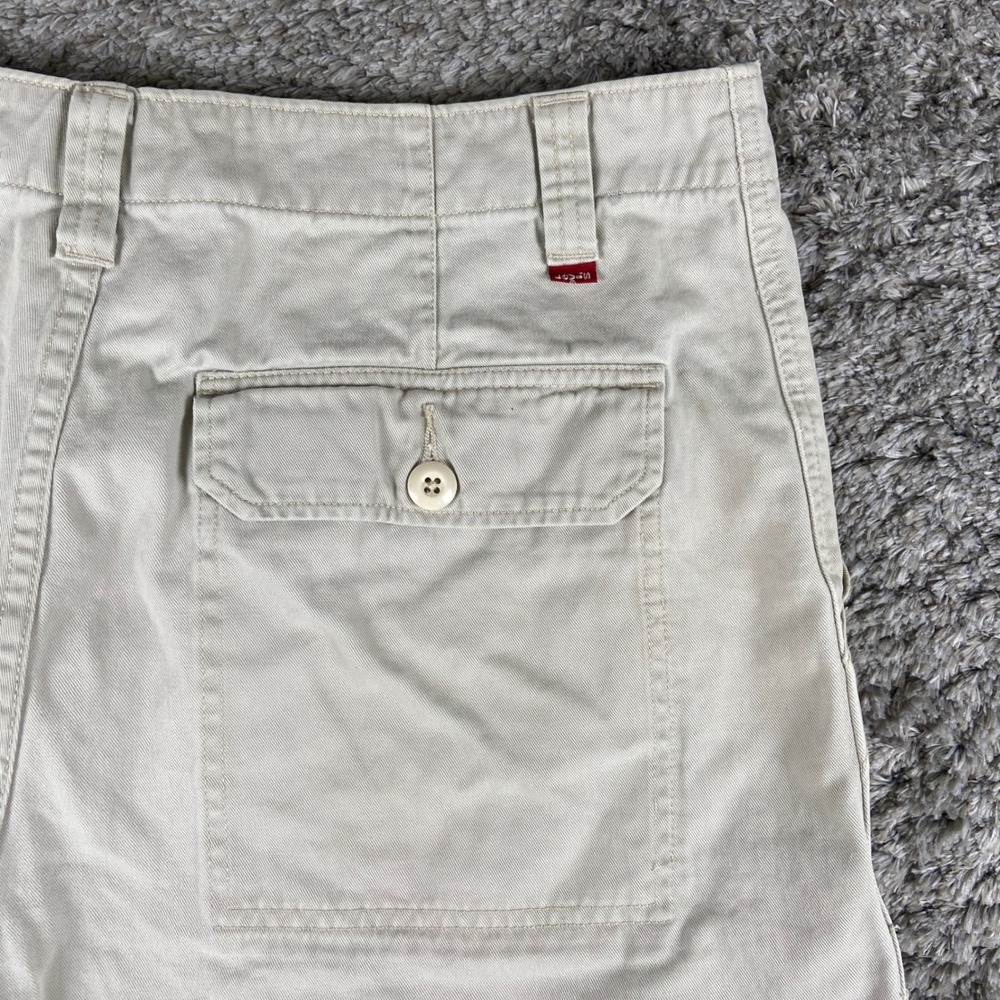 Vintage Levis Cargo Shorts Mens 36x11 Tan Khaki Utility Gorpcore Cotton Y2k